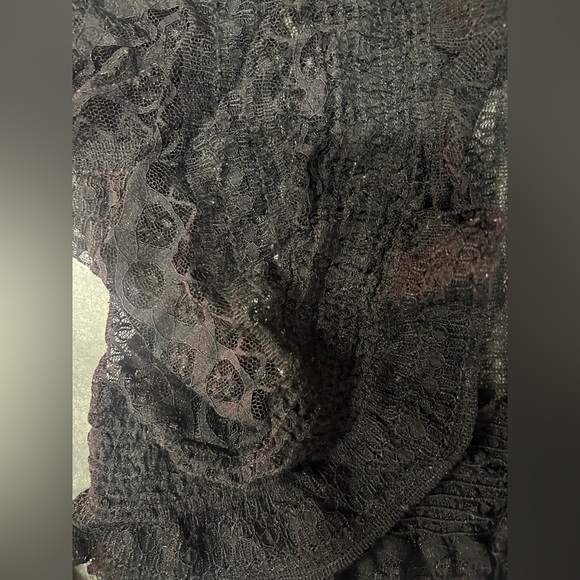 1X long lace black dress + black cape lace bolero type crop jacket goth CURRENT - Picture 6 of 16